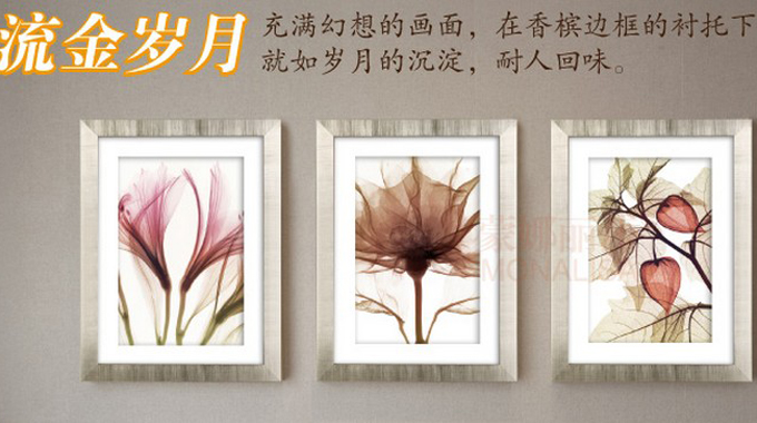 新品高端装饰画框，三联组合挂墙装饰画